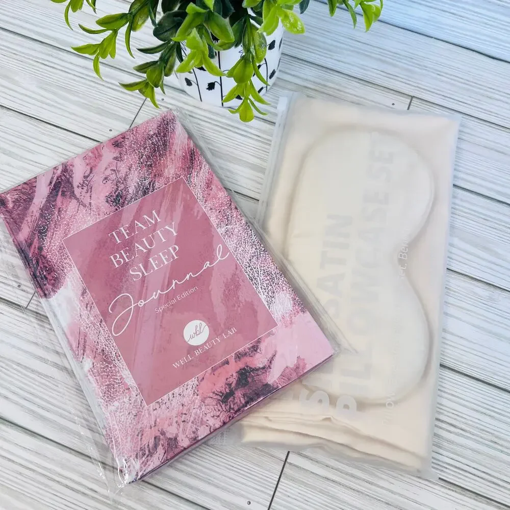 NEW Homestead 100% Silk Satin Pillowcase + Eye Mask + Beauty Sleep Journal